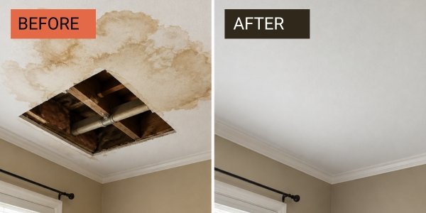 mvdrywallrepairservice-Water-stained-ceiling-opened-up-rebuilt-properly